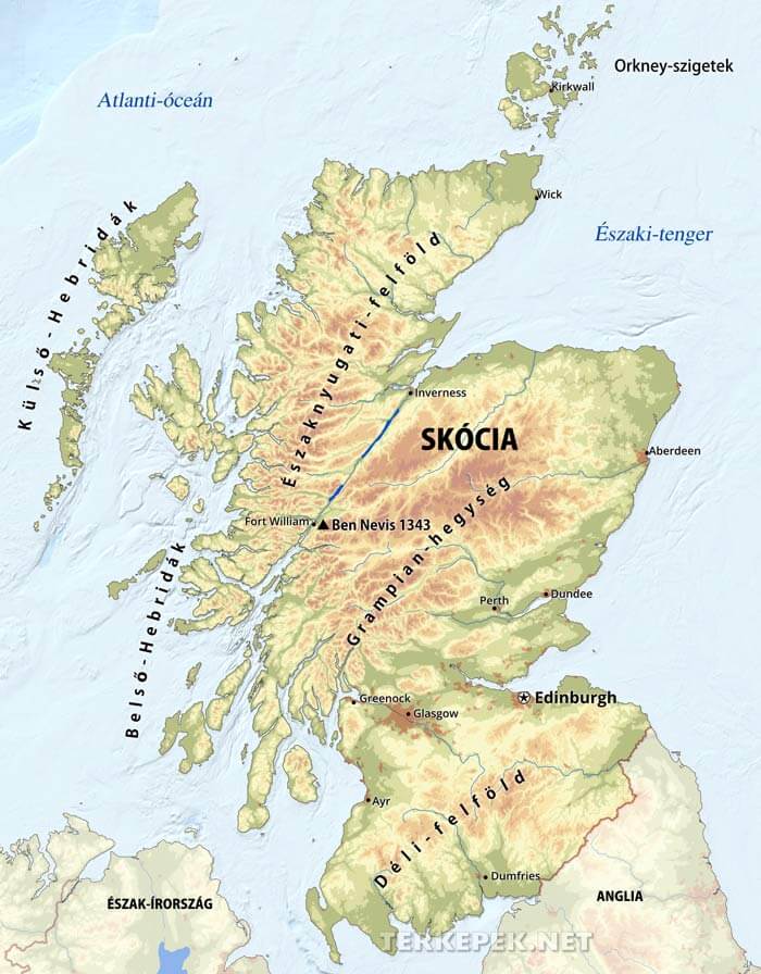 Skócia térkép
