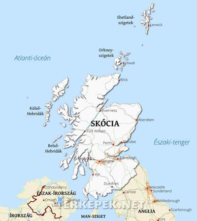 Skócia politikai térkép
